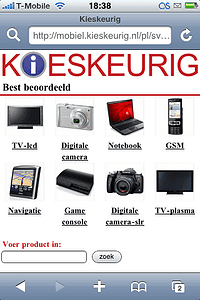 Kieskeurig - mobiele website