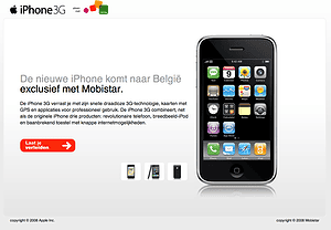 3G iPhone België Mobistar - intropagina