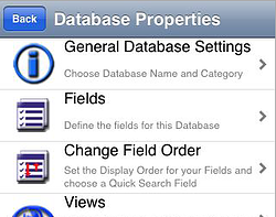 HanDbase voor iPhone - relationele database