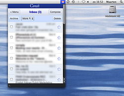 iPhoneversie van Gmail in de menubalk