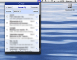 iPhoneversie van Gmail in de menubalk