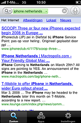 'iPhone netherlands' levert onbruikbare resultaten op