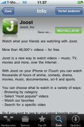 Joost op iPhone