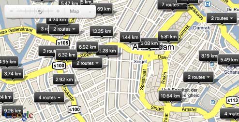 routes op de site