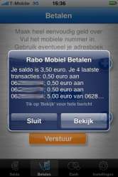 SMS-bericht met saldo.