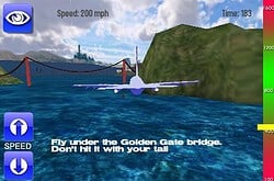 De eerste opdracht: onder de Golden Gate-brug door vliegen.
