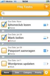 Een takenlijstje in Fliq Tasks.