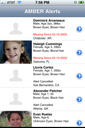 AMBER Alert iPhone applicatie