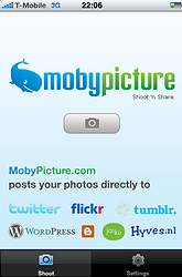 MobyPicture 1.1 - nieuw startscherm