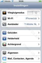 iPhone OS 3.0 instellingen