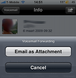 De extra optie van VoiceMailForwarder.