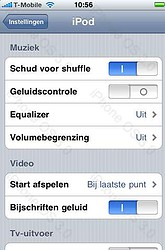 iPhone 3.0 iPod instellingen