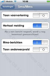 iPhone 3.0 instellingen voor sms en mms