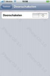 iPhone 3.0 instellingen voor doorschakelen.