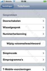 iPhone 2.2.1 instellingen voor telefoon