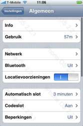 iPhone 2.2.1 algemene instellingen