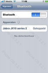 iPhone 2.2.1 instellingen voor Bluetooth