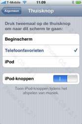 iPhone 2.2.1 instellingen voor de thuisknop