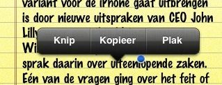 iPhone - Kopiëren en plakken