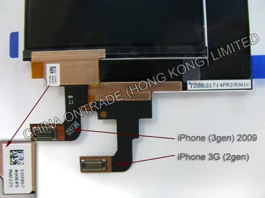 Vergelijking iPhone-schermen tussen iPhone 3G en nieuwe iPhone (voorzijde)