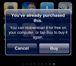 opnieuw betalen voor iPhone apps
