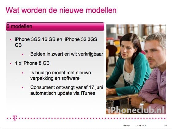 Het aanbod: de nieuwe iPhone 3G S en de oude 8GB iPhone 3G.