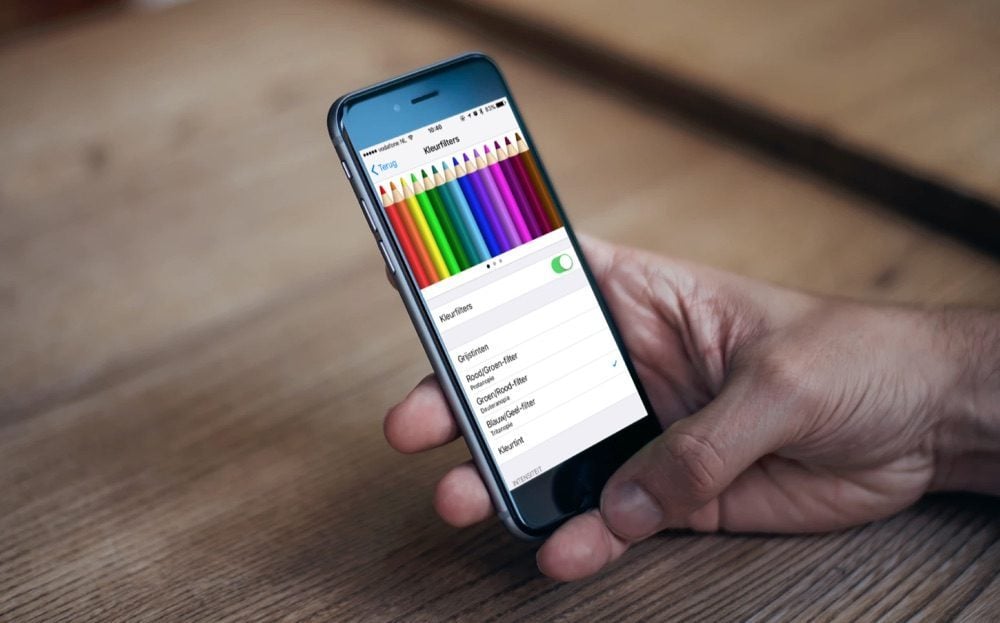 Toegankelijkheid met kleurfilters op de iPhone.