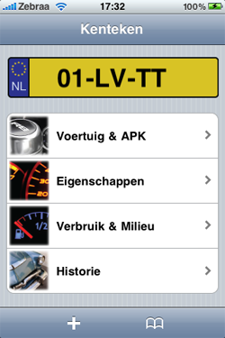 Kenteken voor iPhone