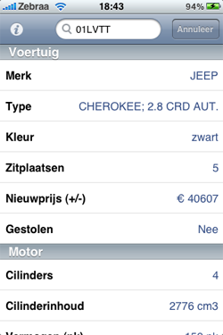 Nummerbord voor iPhone