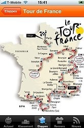 Kaart van de complete Tour de France.
