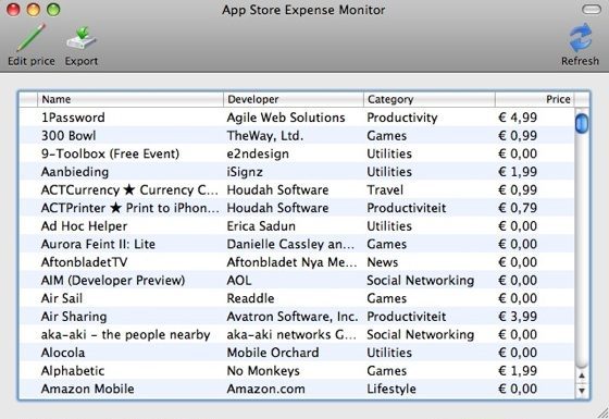 app store expense monitor