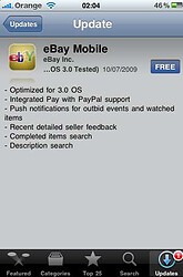 eBay update iPhone Push + Paypal support