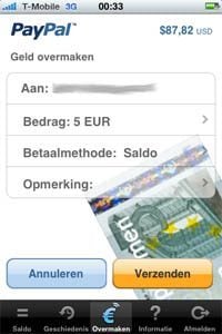 paypal op de iPhone