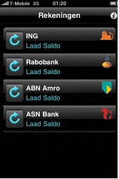 Rekeningen bij 4 verschillende banken zijn hier toegevoegd.