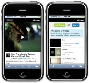 vimeo op iphone