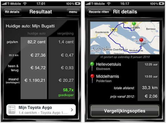 rekeningrijden iphone