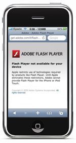Flash Player foutmelding op de iPhone