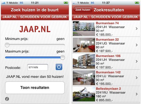jaap.nl screens