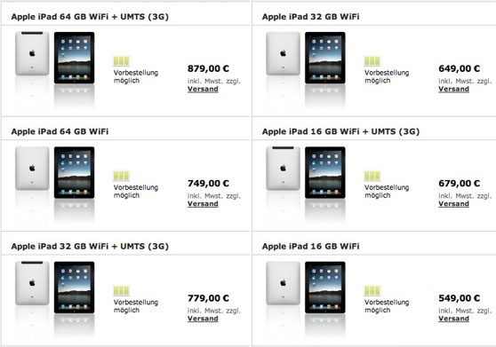 ipad prijzen 3gstore