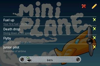mini plane menu