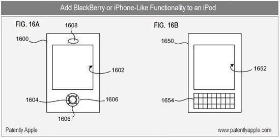 Patent iPod Touch met Blackberry-functionaliteit