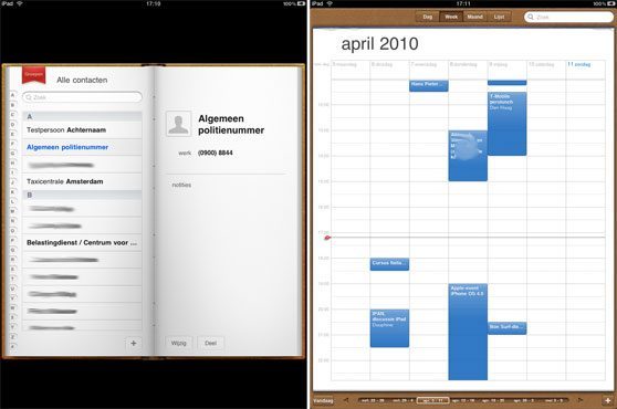 ipad agenda adresboek