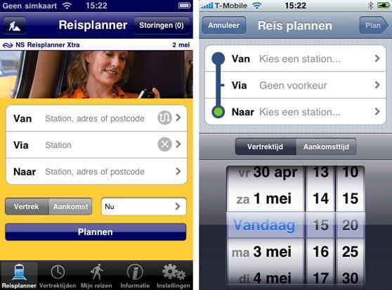 Reisplanner versus Trein: reis plannen.