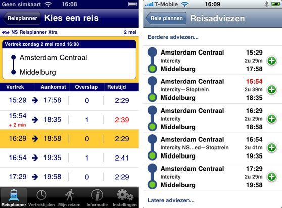 reisplanner versus trein