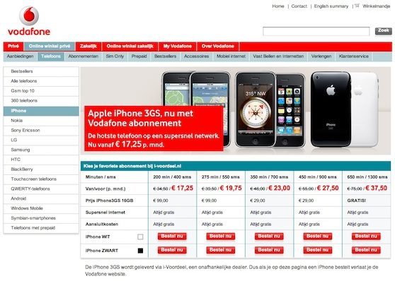 vodafone iphone 3gs