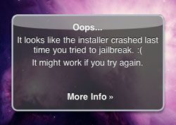 Jailbreakme.com - Foutmelding