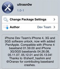 Ultrasn0w 1.0-1 unlock voor de iPhone 4