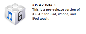 iOS 4.2 beta 3