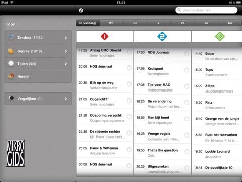 Mikro Gids voor iPad - Hoofdscherm
