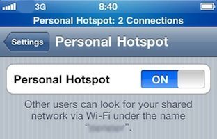 iPhone persoonlijke hotspot